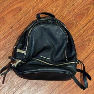 Michael Kors Black Leather Backpack